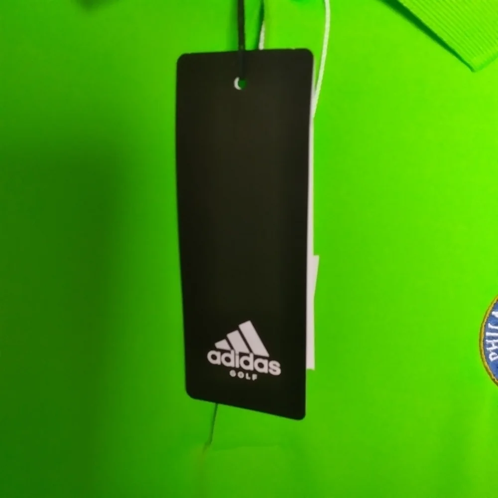 Adidas Golf Neon Green UPF 50 Performance Polo Shirt Size Medium New - Picture 5 of 9